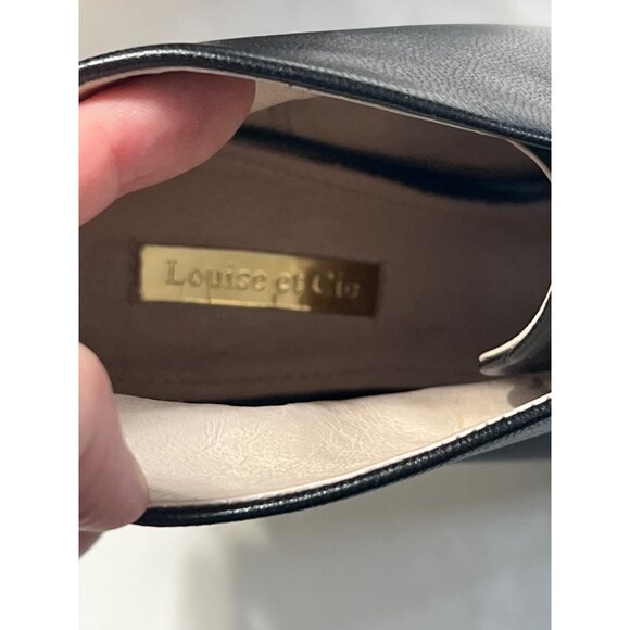 Louise Et Cie Black Leather Peep-Toe Ankle Booties Size 8 - Picture 6 of 10